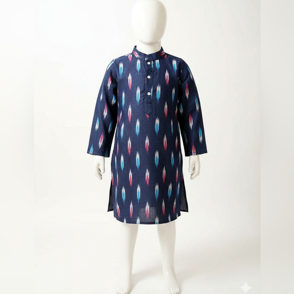 New boys Traditional Ikkat Cotton Kurta  4- 5 Yr